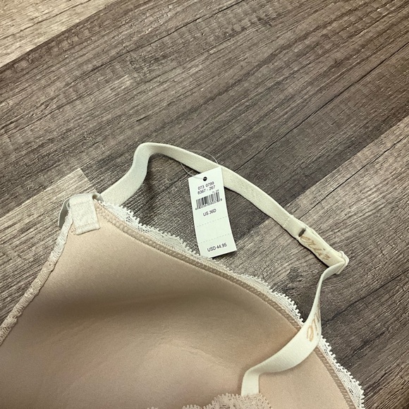 AERIE REAL HAPPY WIRELESS LIGHTLY LINED LACE BRA SIZE 36D IN NUDE NWT - Picture 3 of 4